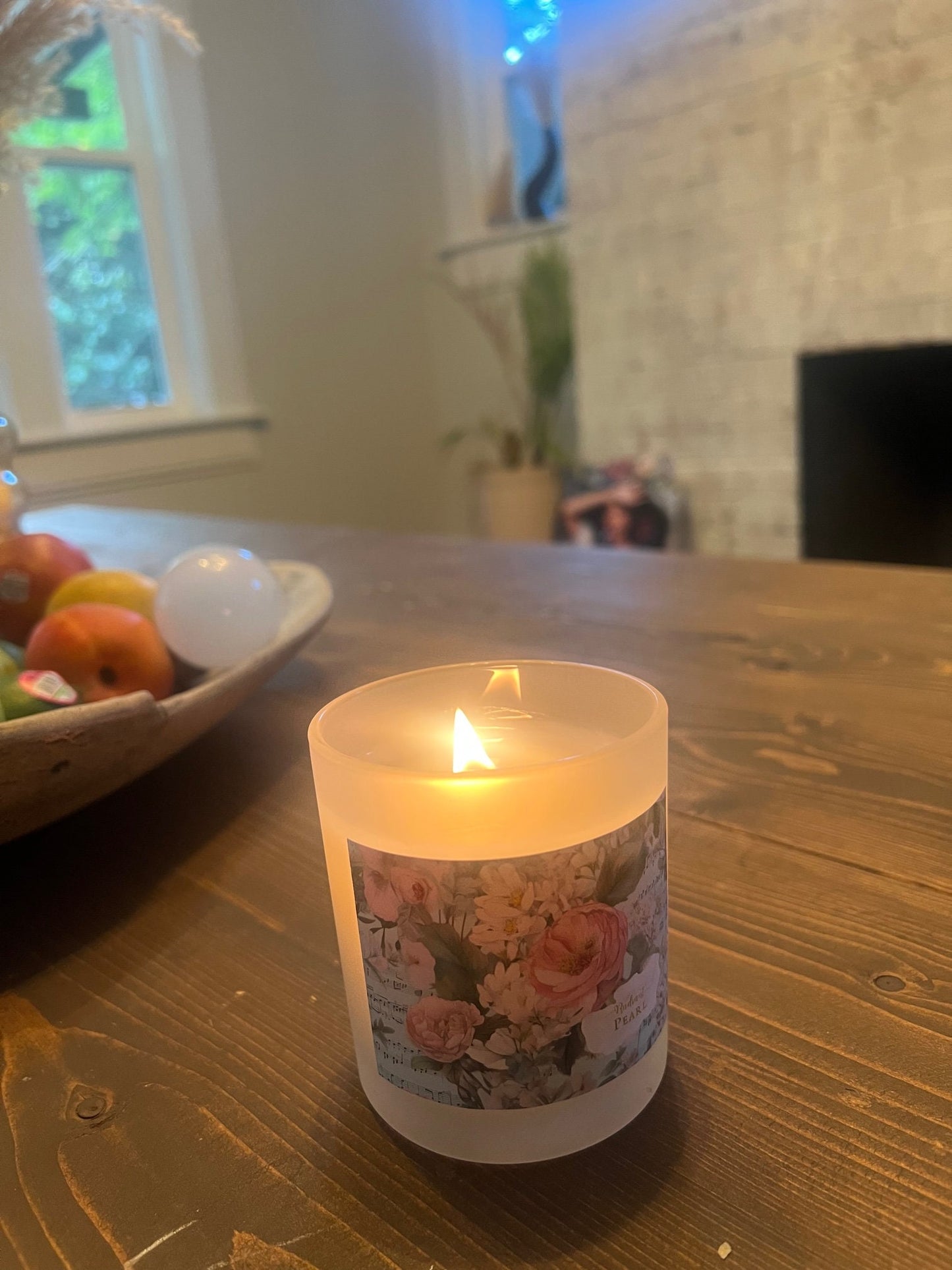 Radiant Pearl Candle Frosted (Pink Wick) Glass