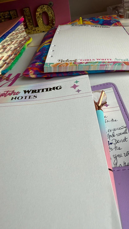 Radiant Scripture Writing Sheets: A5 Bible Study Notepad