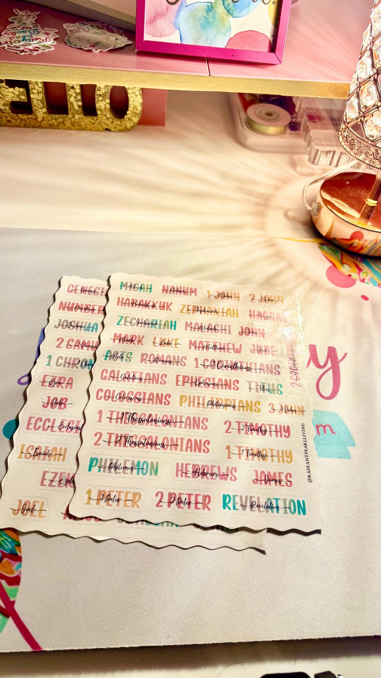 Aesthetic Books of the Bible Header Stickers