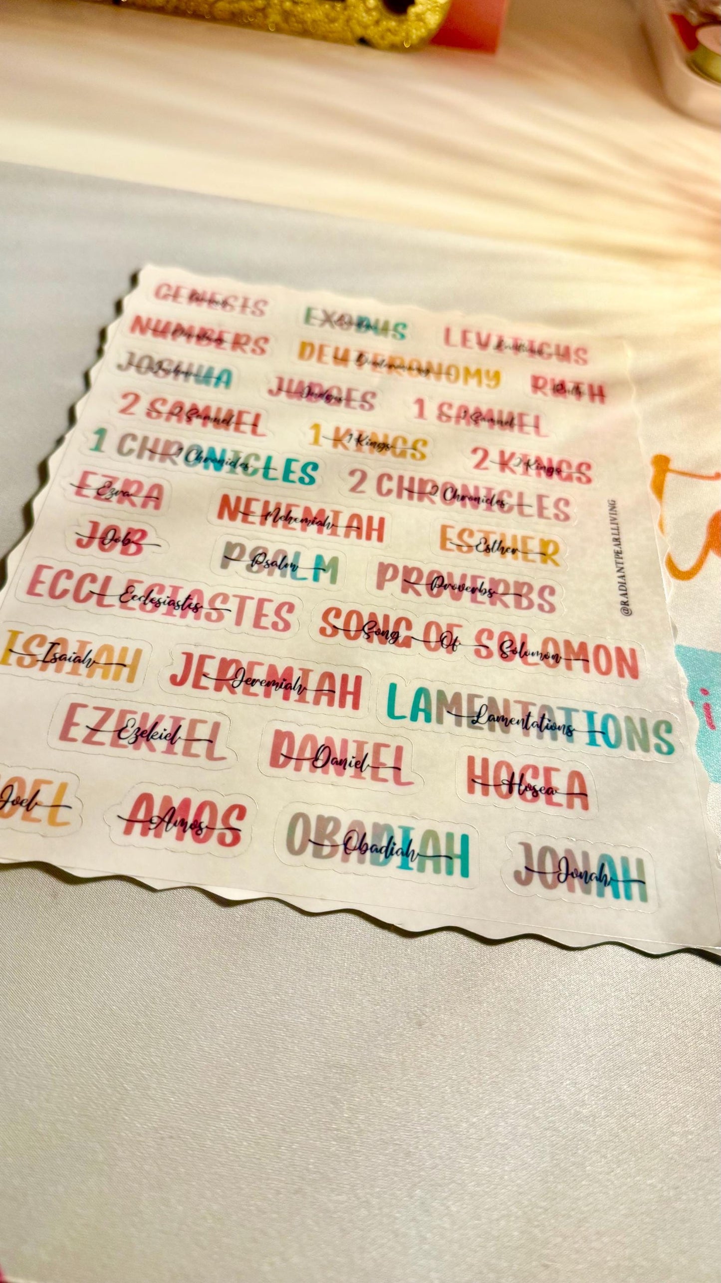 Aesthetic Books of the Bible Header Stickers