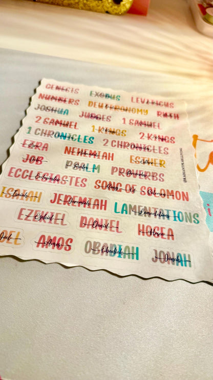 Aesthetic Books of the Bible Header Stickers