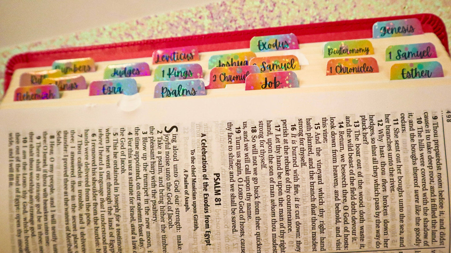 Colorful Glitter Bible Tabs