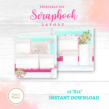 Scrapbook Templates for Ladies | Digital Scrapbook Template