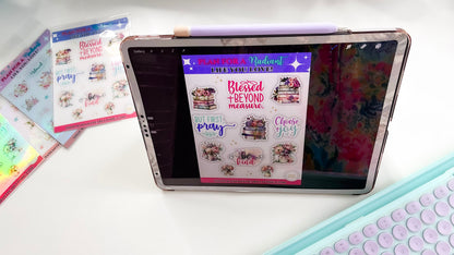 Blessed Florals Holographic Sticker Set
