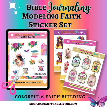 Bible Journaling Modeling Faith Sticker Set  | Bible Christian faith inspirational stickers for Bible journals, planners, diaries, Printable