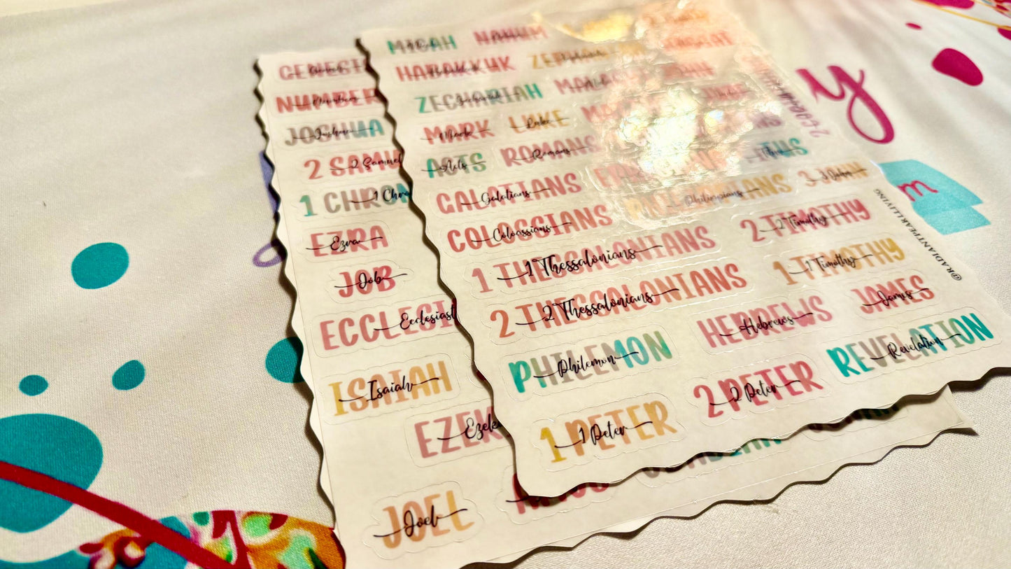 Aesthetic Books of the Bible Header Stickers