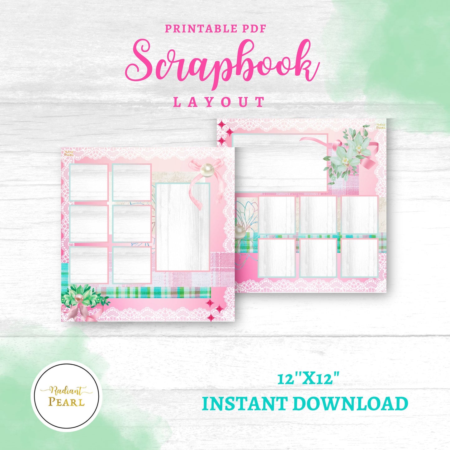 Scrapbook Templates for Babies, Digital Scrapbook Template, Scrapbook Pages, Scrapbook Layouts, Scrapbook Template, 12x12 Baby Scrapbook