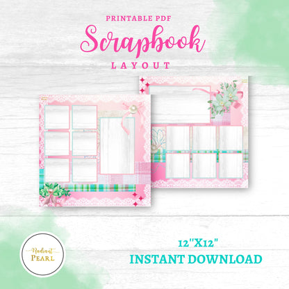 Scrapbook Templates for Babies, Digital Scrapbook Template, Scrapbook Pages, Scrapbook Layouts, Scrapbook Template, 12x12 Baby Scrapbook