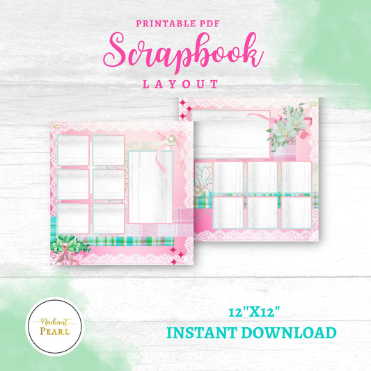 Scrapbook Templates for Babies, Digital Scrapbook Template, Scrapbook Pages, Scrapbook Layouts, Scrapbook Template, 12x12 Baby Scrapbook