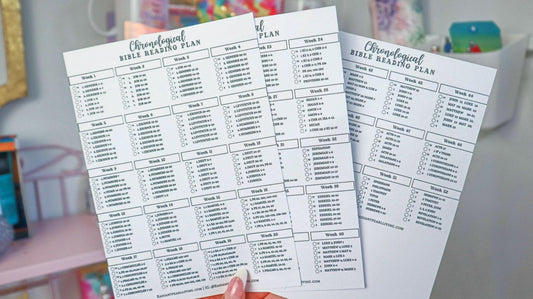 Chronological Bible Reading Plan Matte Vinyl Sticker | Full Year Bible Reading Checklist | Printed Bible Reading Plan | Bible Journaling Sticker | Bible Study Accessory