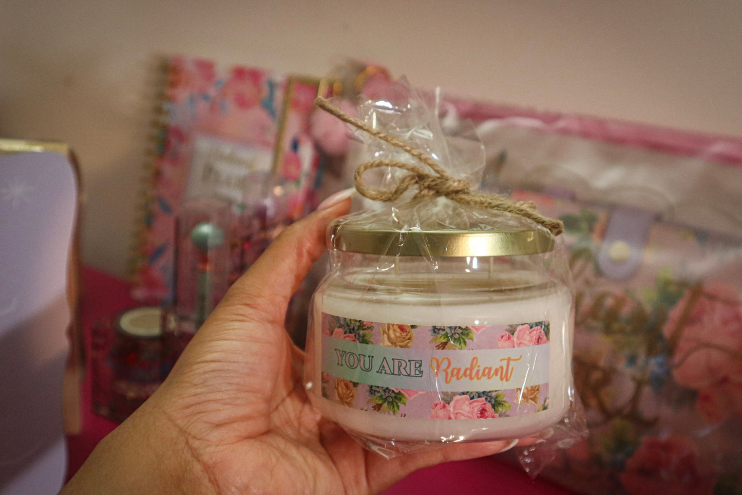 You Are Radiant Inspirational Gift Candle Apothecary Jar (Double Wick) Fragrant Candle and unscented Candle