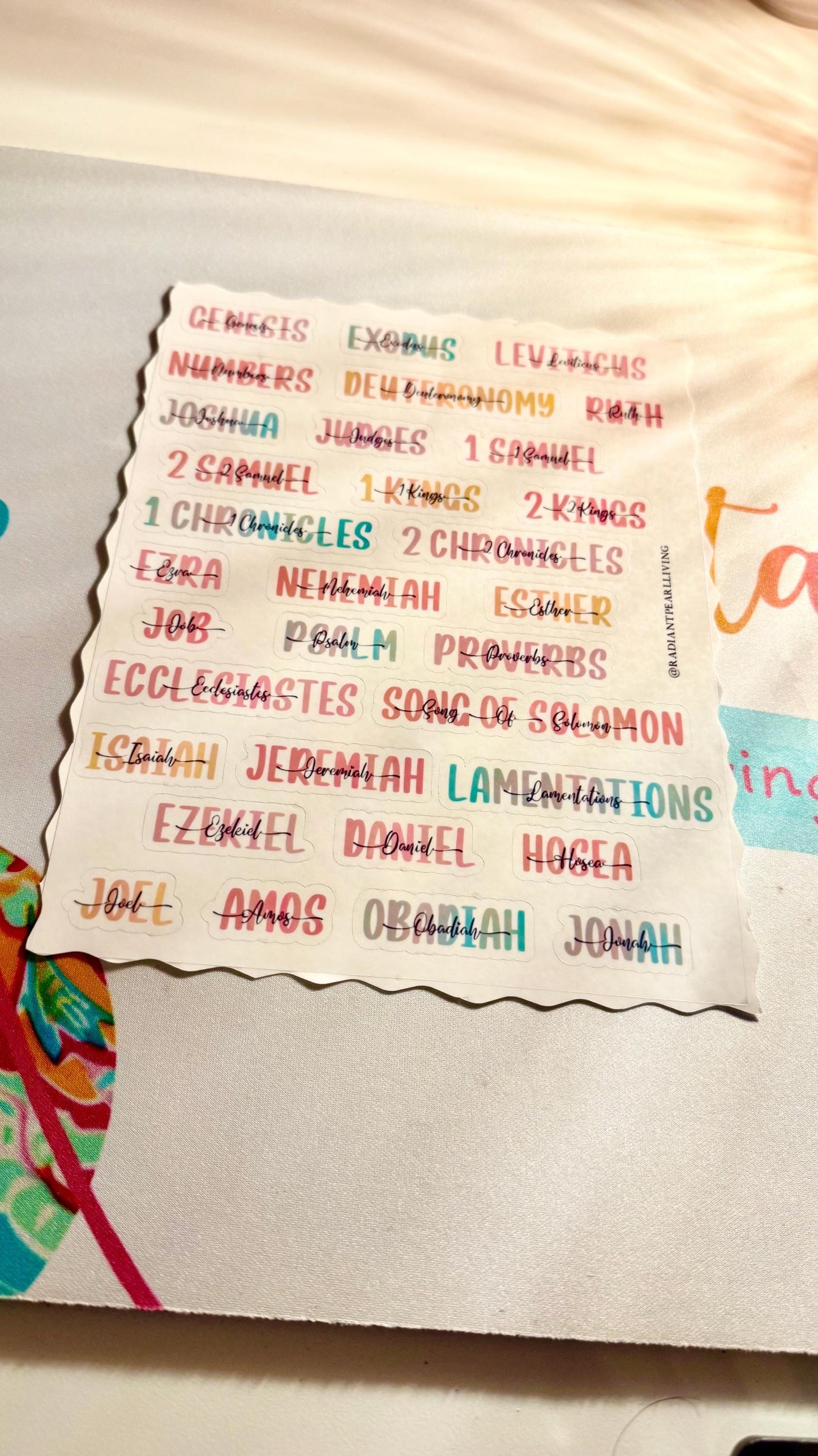 Aesthetic Books of the Bible Header Stickers