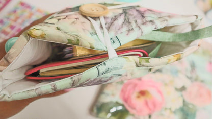 Prayer Bible and Planner Pouch - Mint Music Notes and Vintage Florals